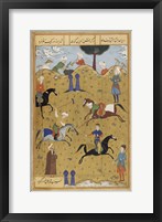 Framed Polo game from poem Guy Chawgan