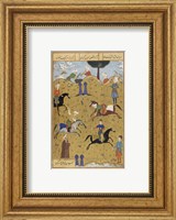 Framed Polo game from poem Guy Chawgan