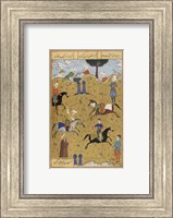 Framed Polo game from poem Guy Chawgan