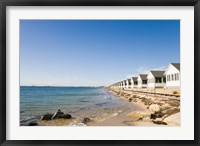 Framed Beach huts in row, Cape Cod, Massachusetts, USA