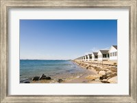 Framed Beach huts in row, Cape Cod, Massachusetts, USA