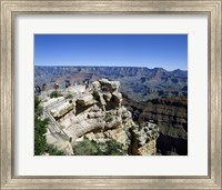 Framed High angle view of tourists at an observation point, Grand Canyon National Park, Arizona, USA