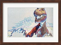 Framed Close-up of a tyrannosaurus rex in color