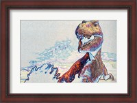 Framed Close-up of a tyrannosaurus rex in color