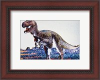 Framed Colorful Close-up of a tyrannosaurus rex