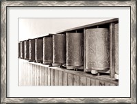 Framed Tibetan Prayer Wheels