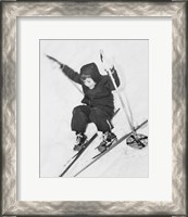 Framed Boy skiing on snow