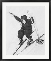 Framed Boy skiing on snow