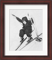 Framed Boy skiing on snow