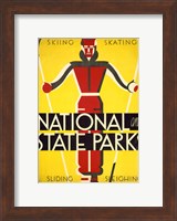 Framed National and state parks, skiing, skating, sliding, sleighing