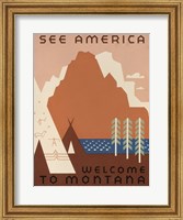 Framed See America Welcome to Montana