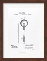 Framed Thomas Edison light bulb original patent drawing