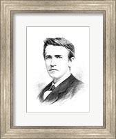 Framed Thomas A Edison etching
