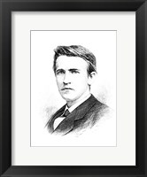 Framed Thomas A Edison etching