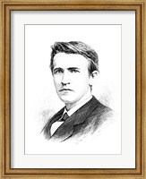 Framed Thomas A Edison etching