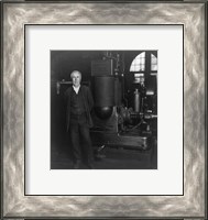 Framed Thomas Edison and his original dynamo 1906