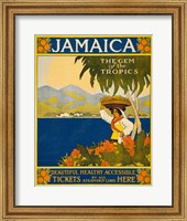 Framed Jamaica, the gem of the tropics, travel poster, 1910