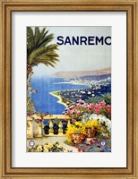 Framed San Remo, travel poster 1920