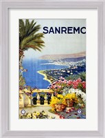 Framed San Remo, travel poster 1920