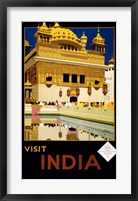 Framed Visit India, travel poster, 1935