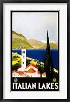 Framed Italian Lakes, travel poster, 1930