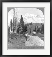 Framed Washington - Mount Rainier - resting at Camp Muir, before Gibralter Rock 1922