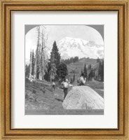 Framed Washington - Mount Rainier - resting at Camp Muir, before Gibralter Rock 1922