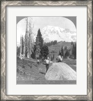 Framed Washington - Mount Rainier - resting at Camp Muir, before Gibralter Rock 1922