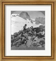 Framed Washington - Mount Rainier Toiling up a snowfield