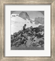 Framed Washington - Mount Rainier Toiling up a snowfield