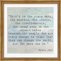 Framed Here's to the Crazy Ones, Steve Jobs Quote