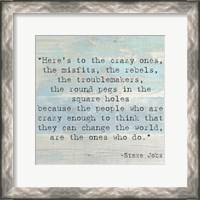 Framed Here's to the Crazy Ones, Steve Jobs Quote