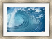 Framed Close-up of waves in the sea in turquoise