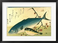 Framed Hiroshige A Shoal of Fishes Fugu Yellowtail