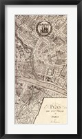 Framed Plan de la Ville de Paris, 1715 (R)