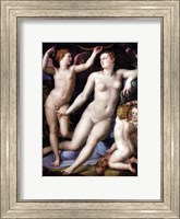 Framed Angelo Bronzino - Venus, Cupid and Envy