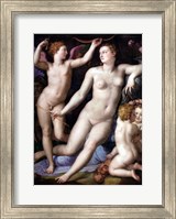 Framed Angelo Bronzino - Venus, Cupid and Envy