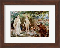 Framed Judgment of Paris he goddesses Athena, Hera and Aphrodite