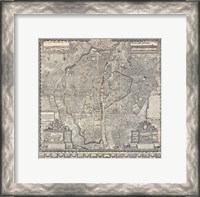 Framed 1652 Gomboust Map of Paris, France
