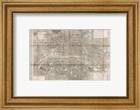 Framed 1797 Jean Map of Paris and the Faubourgs, France