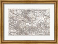 Framed 1852 Depot de Guerre Map of Paris and its Environs, France
