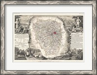 Framed 1852 Levasseur Map of Seine et Oise