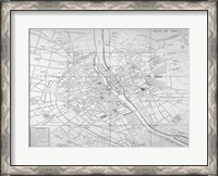Framed Paris map circe 1739