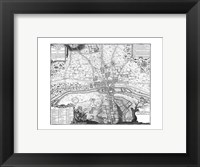 Framed Plan de Paris - gray