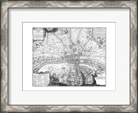 Framed Plan de Paris - gray