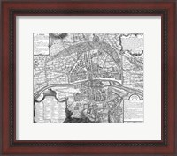 Framed Plan de Paris - black and white map