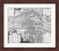 Framed Plan de Paris - black and white map