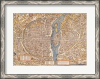 Framed Plan de Paris map