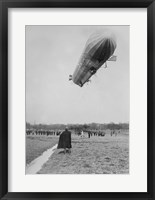 Blimp, Zeppelin, In Flight Framed Print