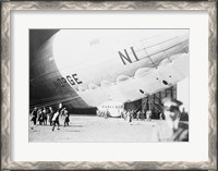 Framed Norge Blimp Leaving Hanger